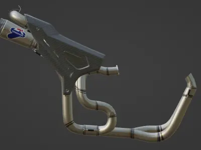 Termignoni Double Exhaust for Ducati Low-poly 3D model