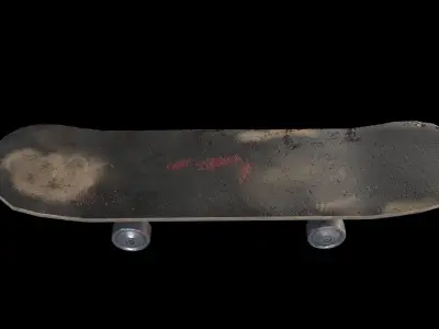 Old Skateboard Low-poly 3D model Low-poly 3D model