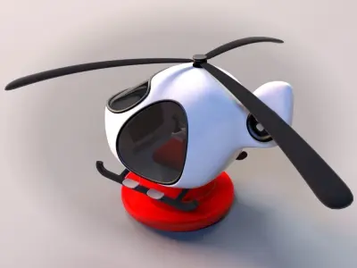 Cartoon Helicopter 3D model