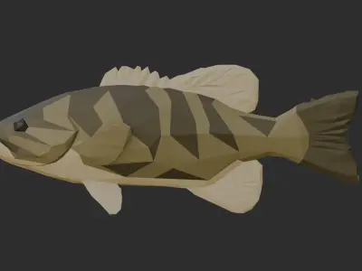 Low Poly Smallmouth Bass Low-poly 3D model