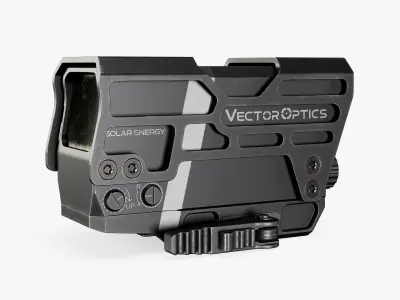 Solar Powered Red Dot Sight Low-poly 3D model