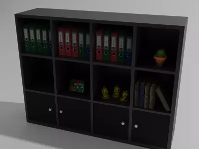 Library bookcase - bedroom furniture sets home Free low-poly 3D model