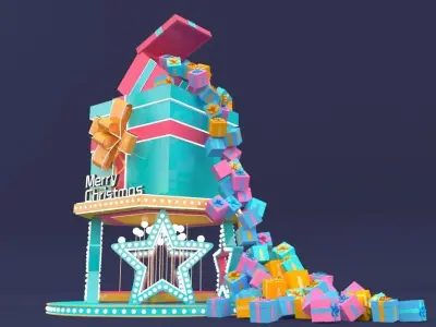 Box Christmas tree 3D model