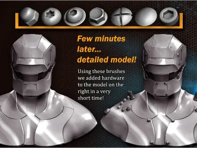 Screws Bolts And Nuts Maker 260 IMM ZBrush Brushes 3D model