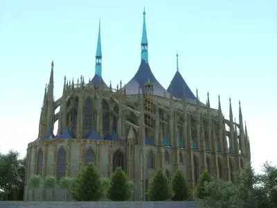 Saint Barbara - gothic cathedral -Kutna Hora- Czech republic 3D model