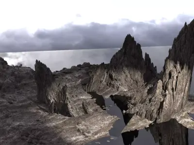 Dark Orthanc Mountain ridgeways 3D model