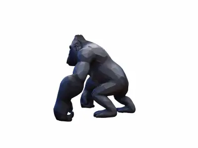 Portrait Powerful Dominant Gorilla 3d Render 3D model