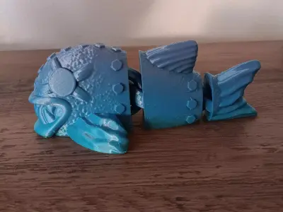 Steam Punk Piranha - flexi fidget toy 3D print model