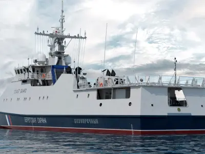 Russian Coast Guard Ship 22460 Okhotnik Rigged 3D model