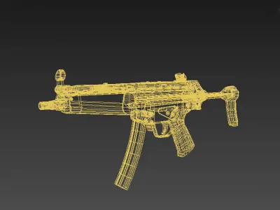 MP5 gun game ready Free low-poly 3D model