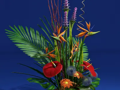 exotic bouquet 3D model