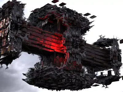 Dark Cyberpunk Solar Cross City  3D model