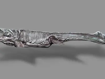 Dinosaur Sea Creature ZBrush Sculpt and Polypaint 3D model