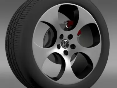VW Polo GTI 2011 wheel 3D model
