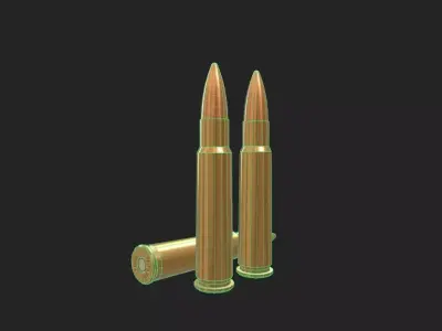 127x81SR Italian Breda Ammo Low-poly 3D model