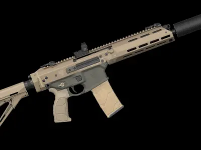 MSBS GROT Modular Assault Rifle  Low-poly 3D model