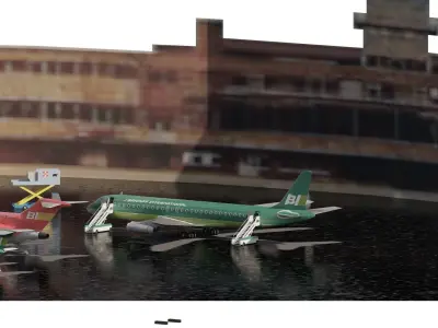  BAC-ONE-11 GREEN  BOEING 727-200  and DC-8-62 3D model