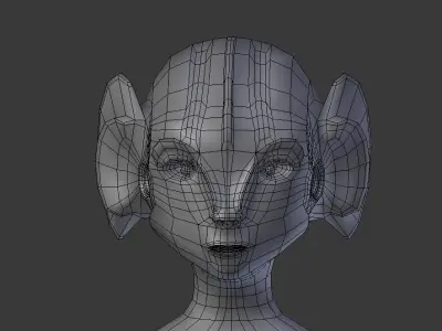 Alien Fish Woman BASE MESH Free 3D model