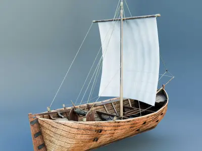 Medieval boat - Kalmar Boat Low-poly 3D model