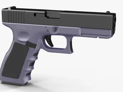 Glock 17 Purple Low-poly 3D model