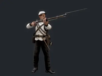 Soldier 4 version 2 Low-poly 3D model