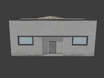 Large commercial warehouse Low-poly 3D model