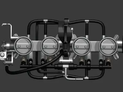 Throttle Engine Z900 Low-poly 3D model