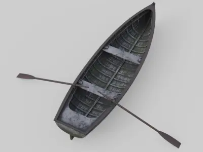 Rowboat 1C Low-poly 3D model