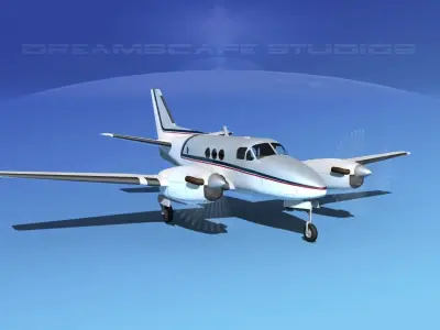Beechcraft King Air 100 V04 3D model
