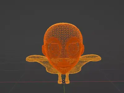 Crunsh Blue Bighead - Strange Blue Monster Character Low-poly 3D model
