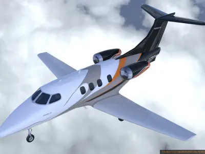 Embraer Phenom 100 private jet detailed 3d model Low-poly 3D model