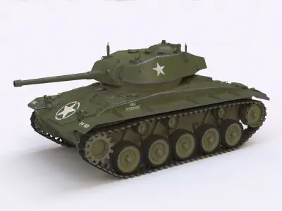 M24 Chaffee tank  Low-poly 3D model