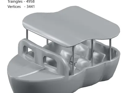 Games Cartoon Boat Toy Low-poly 3D model