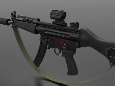 MP5 Submachine gun Fps - Tps Low-poly 3D model