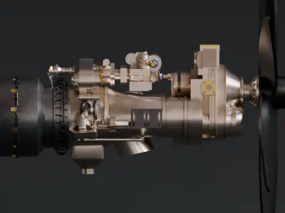 Realistic Engine - Turboprop Low-poly 3D model