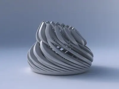 Bowl cylindrical with twisted sharp muscle structures streche... 3D model