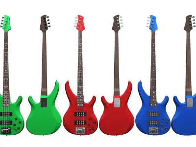 Bass Guitar Part 3 Low-poly 3D model