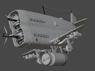 Plane airplane flying in sky 3D model