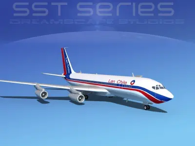 Boeing 707-320 SS Lan Chile Airways 3D model