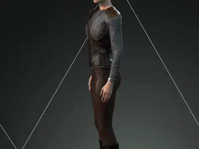  Steampunk rigged character Low-poly 3D model 12