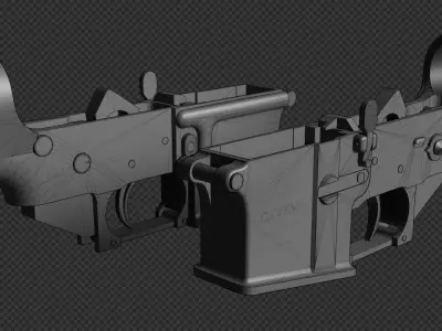 AR-15 Lower Receiver Low-poly 3D model