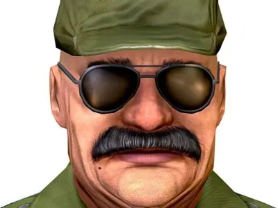 LowPoly Man Boss Slave Driver Chief Solder Low-poly 3D model