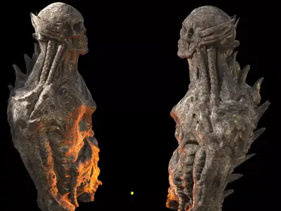 Alien Gods ancient Statue 3D model
