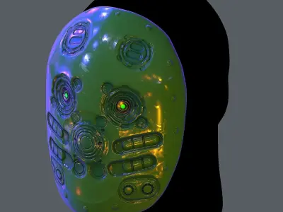 Gas mask helmet scifi Low-poly character art game space   Low-poly 3D model
