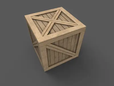 Wooden Box Game Ready Low-poly 3D model