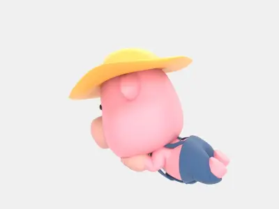 Cute Pig 3D Illustration 3D model