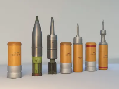 Tank missile Low-poly 3D model