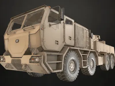 Heavy Military Truck V2 - Wrecker Low-poly 3D model