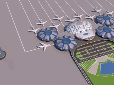 0193 - Airport Building 3D model