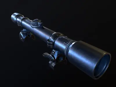 German Scope ww2 for mauser98k rifle PBR Low-poly 3D model